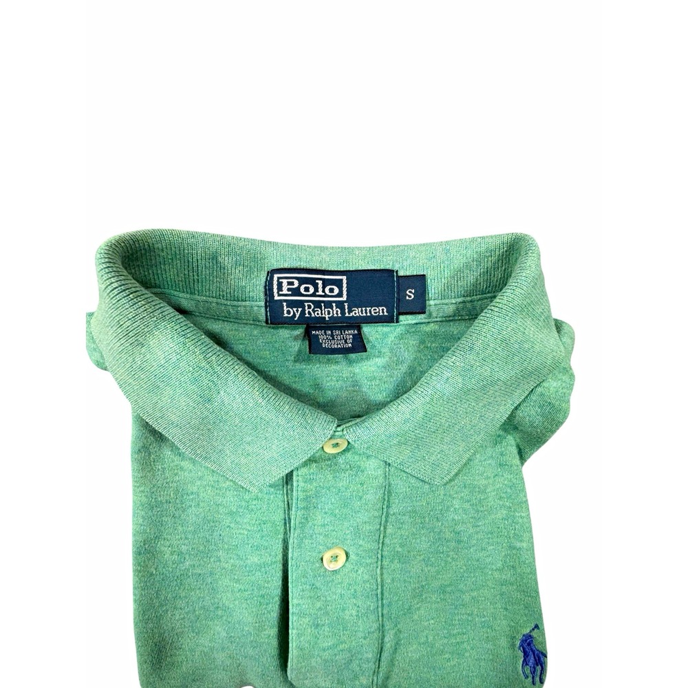 Polo Ralph Lauren Men's S Green Short Sleeve Polo Shirt Cotton Classic Fit Logo